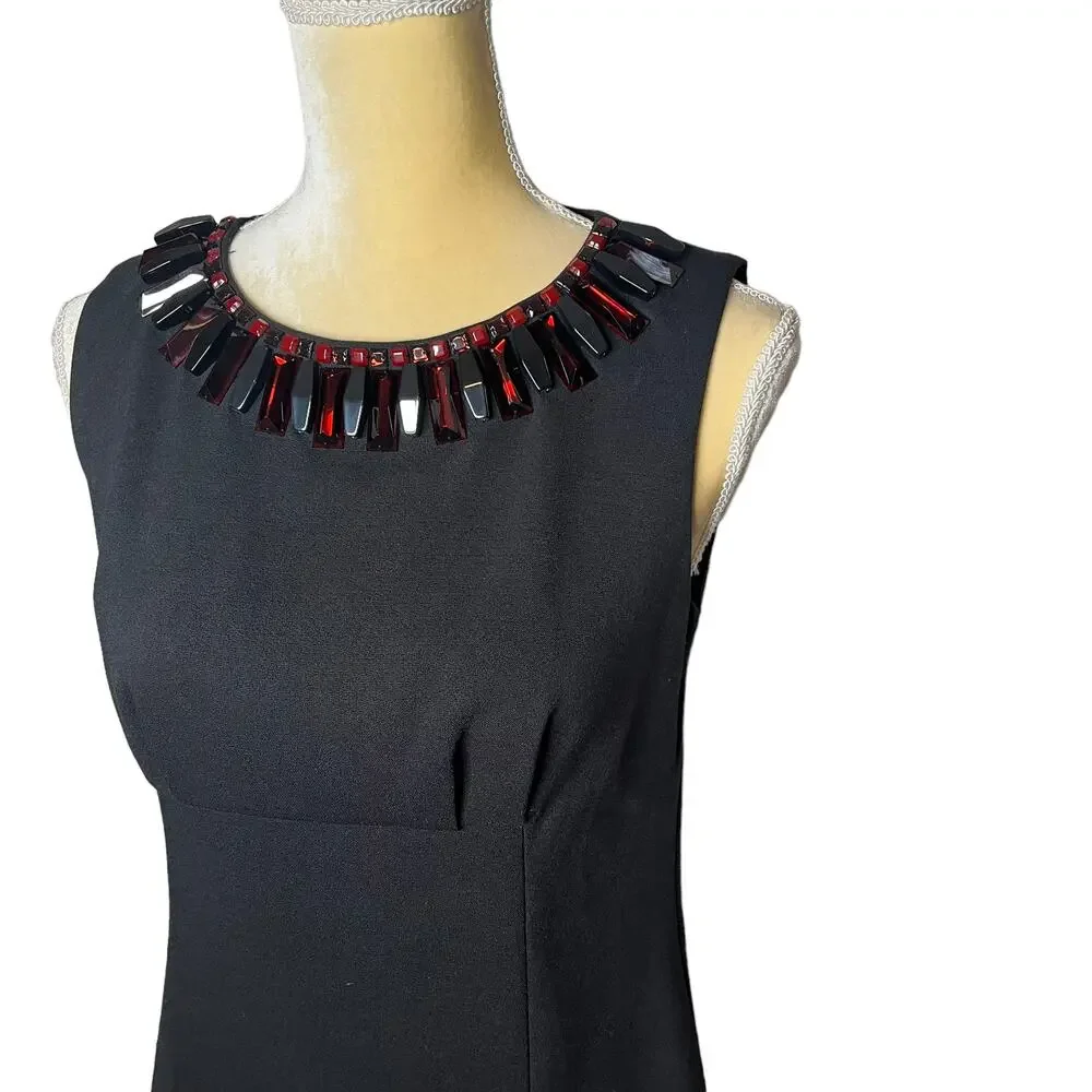 Kate Spade New York Black Diana Dress w/ Beadwork Classic Size 6 EUC
